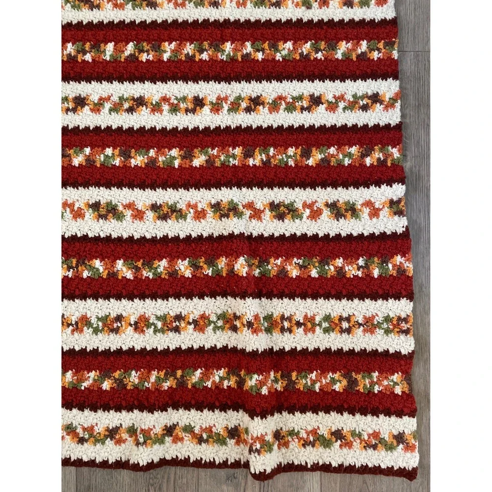 Handmade Crochet Granny Blanket Afghan Bed Throw Vintage 70x70 Harvest‎ Colors